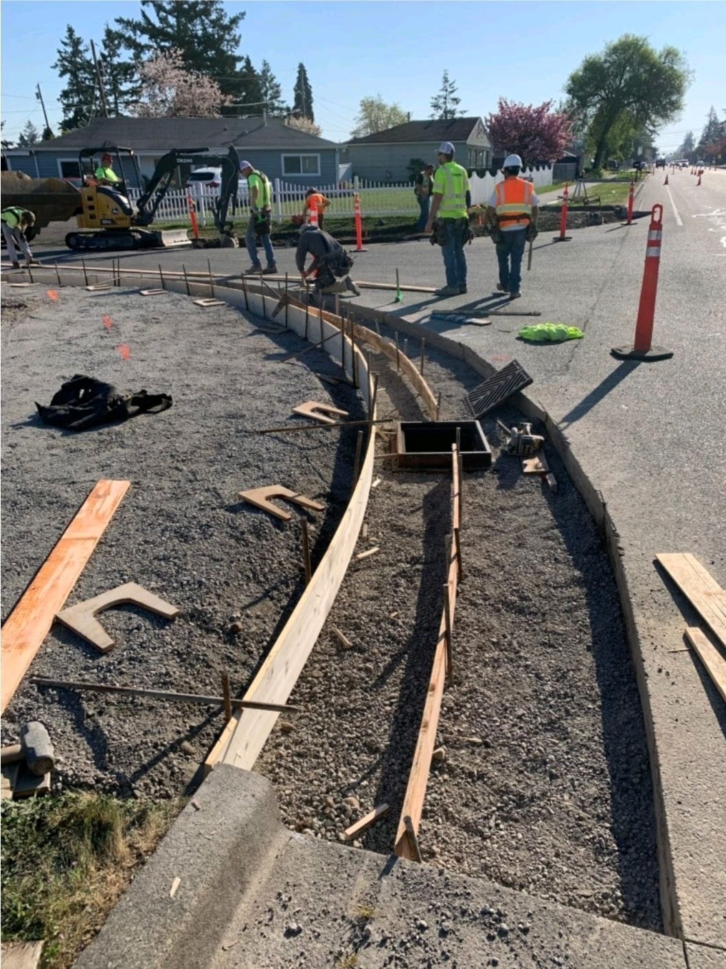 Pacific Custom Builders crew working on an active job site